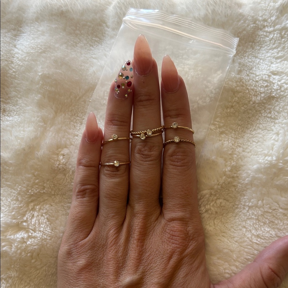 Elegant Gold Women's Ring Set Size 6